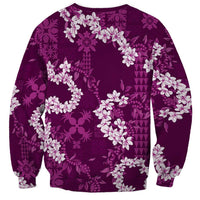 Mokihana Maile and Ilima Leis Sweatshirt Akala Hawaiian Tapa Quilt Pattern LT9 - Polynesian Pride