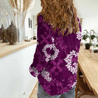 Mokihana Maile and Ilima Leis Women Casual Shirt Akala Hawaiian Tapa Quilt Pattern LT9 - Polynesian Pride