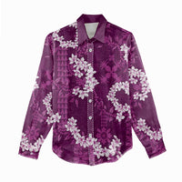 Mokihana Maile and Ilima Leis Women Casual Shirt Akala Hawaiian Tapa Quilt Pattern LT9 - Polynesian Pride