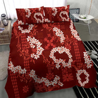 Mokihana Maile and Ilima Leis Bedding Set Ulaʻula Hawaiian Tapa Quilt Pattern LT9 - Polynesian Pride