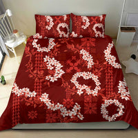 Mokihana Maile and Ilima Leis Bedding Set Ulaʻula Hawaiian Tapa Quilt Pattern LT9 - Polynesian Pride