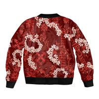Mokihana Maile and Ilima Leis Bomber Jacket Ulaʻula Hawaiian Tapa Quilt Pattern LT9 - Polynesian Pride