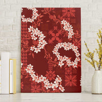 Mokihana Maile and Ilima Leis Canvas Wall Art Ulaʻula Hawaiian Tapa Quilt Pattern LT9 Without Frame Red - Polynesian Pride