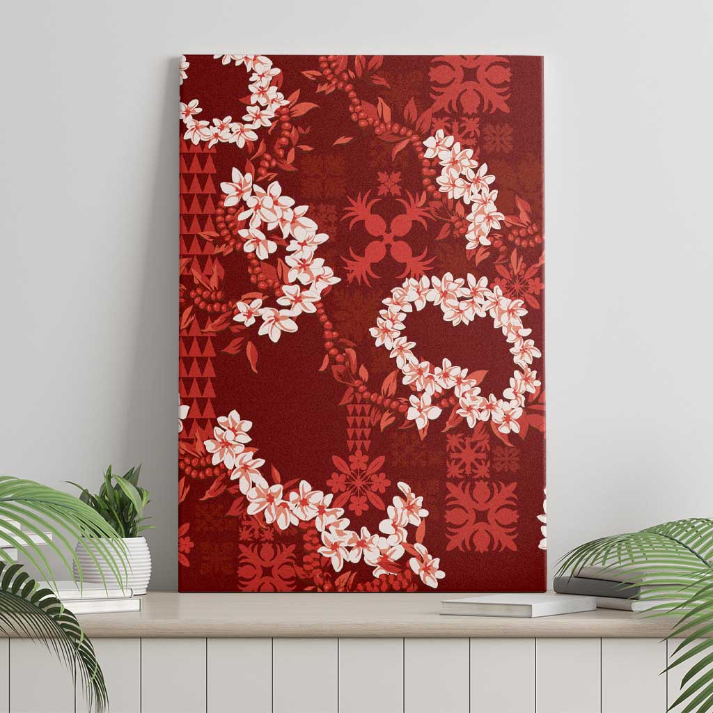 Mokihana Maile and Ilima Leis Canvas Wall Art Ulaʻula Hawaiian Tapa Quilt Pattern LT9 - Polynesian Pride