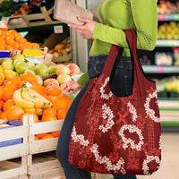 Mokihana Maile and Ilima Leis Grocery Bag Ulaʻula Hawaiian Tapa Quilt Pattern LT9 - Polynesian Pride