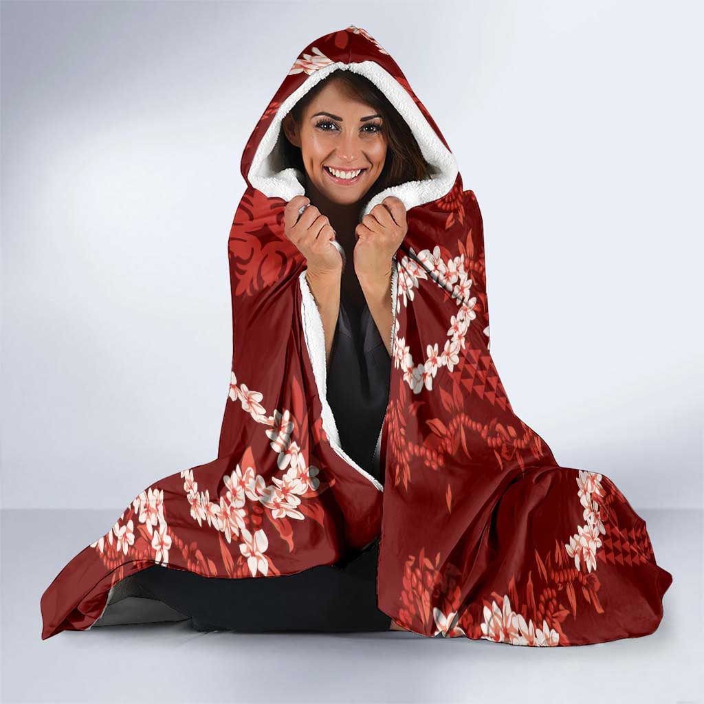 Mokihana Maile and Ilima Leis Hooded Blanket Ulaʻula Hawaiian Tapa Quilt Pattern LT9 - Polynesian Pride