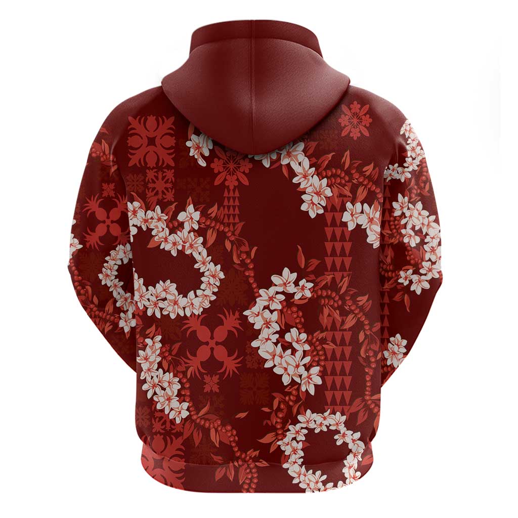 Mokihana Maile and Ilima Leis Hoodie Ulaʻula Hawaiian Tapa Quilt Pattern LT9 - Polynesian Pride