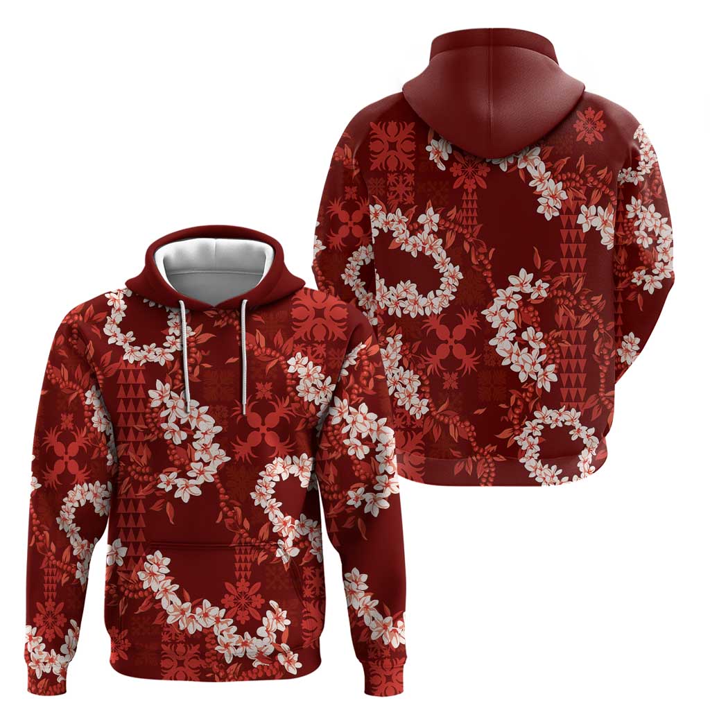Mokihana Maile and Ilima Leis Hoodie Ulaʻula Hawaiian Tapa Quilt Pattern LT9 - Polynesian Pride