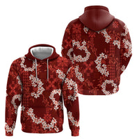 Mokihana Maile and Ilima Leis Hoodie Ulaʻula Hawaiian Tapa Quilt Pattern LT9 - Polynesian Pride