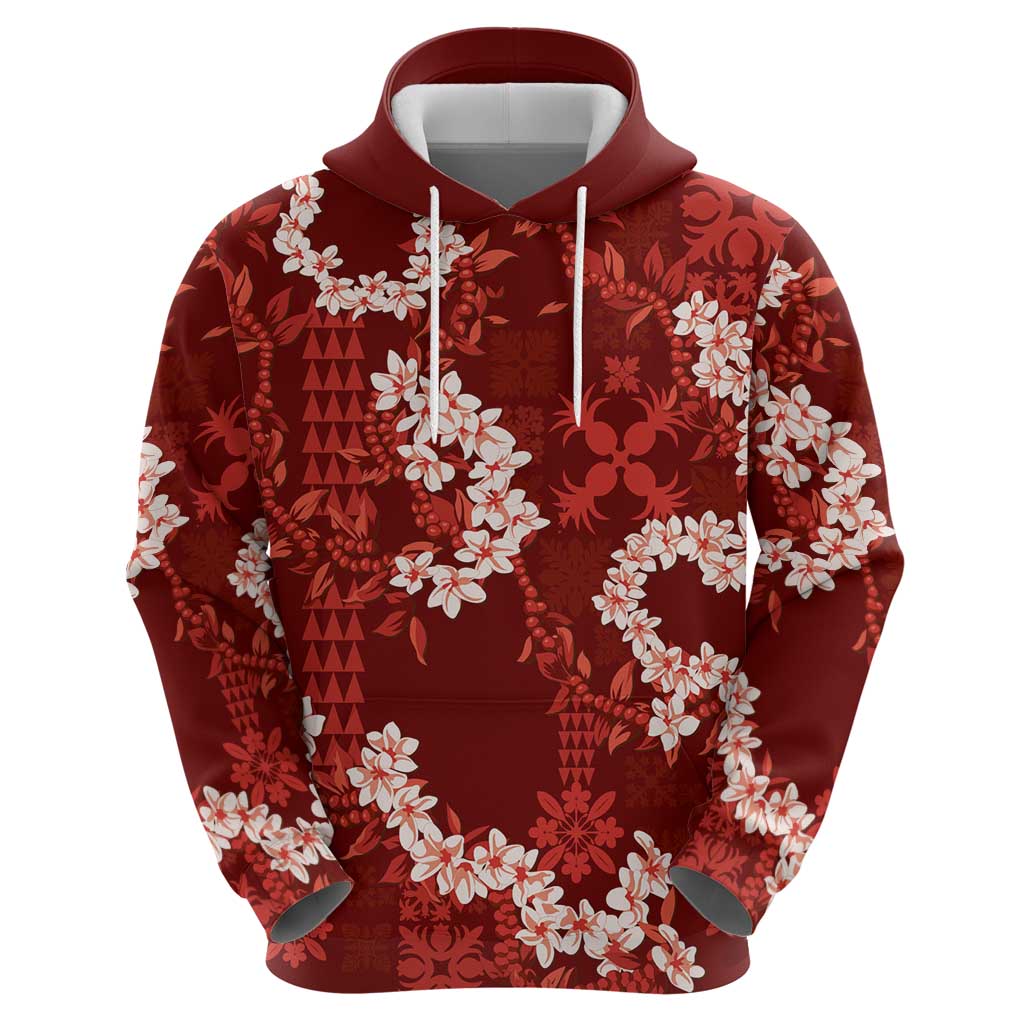 Mokihana Maile and Ilima Leis Hoodie Ulaʻula Hawaiian Tapa Quilt Pattern LT9 - Polynesian Pride