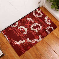 Mokihana Maile and Ilima Leis Rubber Doormat Ulaʻula Hawaiian Tapa Quilt Pattern LT9 - Polynesian Pride