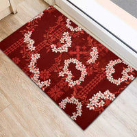 Mokihana Maile and Ilima Leis Rubber Doormat Ulaʻula Hawaiian Tapa Quilt Pattern LT9 - Polynesian Pride