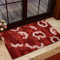 Mokihana Maile and Ilima Leis Rubber Doormat Ulaʻula Hawaiian Tapa Quilt Pattern LT9 - Polynesian Pride