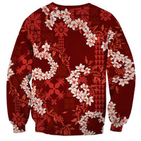 Mokihana Maile and Ilima Leis Sweatshirt Ulaʻula Hawaiian Tapa Quilt Pattern LT9 - Polynesian Pride