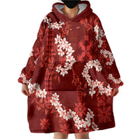 Mokihana Maile and Ilima Leis Wearable Blanket Hoodie Ulaʻula Hawaiian Tapa Quilt Pattern LT9 - Polynesian Pride