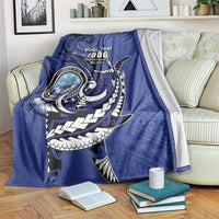 Personalized FSM 1986 Independence Day Blanket Polynesian Shark Tattoo Style LT9 Blue - Polynesian Pride