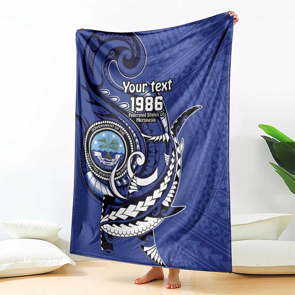 Personalized FSM 1986 Independence Day Blanket Polynesian Shark Tattoo Style LT9 - Polynesian Pride