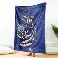 Personalized FSM 1986 Independence Day Blanket Polynesian Shark Tattoo Style LT9 - Polynesian Pride