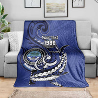 Personalized FSM 1986 Independence Day Blanket Polynesian Shark Tattoo Style LT9 - Polynesian Pride