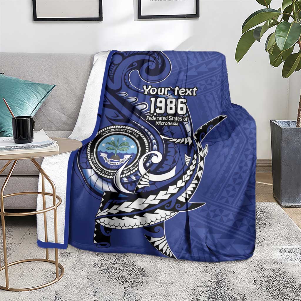 Personalized FSM 1986 Independence Day Blanket Polynesian Shark Tattoo Style LT9 - Polynesian Pride