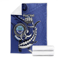 Personalized FSM 1986 Independence Day Blanket Polynesian Shark Tattoo Style LT9 - Polynesian Pride