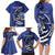 Personalized FSM 1986 Independence Day Family Matching Long Sleeve Bodycon Dress and Hawaiian Shirt Polynesian Shark Tattoo Style