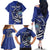 Personalized FSM 1986 Independence Day Family Matching Off The Shoulder Long Sleeve Dress and Hawaiian Shirt Polynesian Shark Tattoo Style