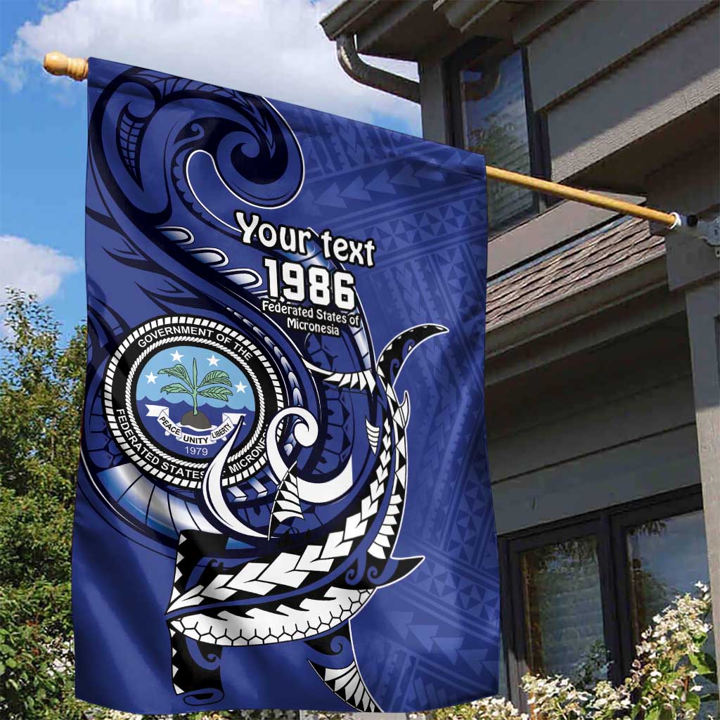 Personalized FSM 1986 Independence Day Garden Flag Polynesian Shark Tattoo Style LT9 - Polynesian Pride
