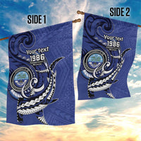 Personalized FSM 1986 Independence Day Garden Flag Polynesian Shark Tattoo Style LT9 - Polynesian Pride