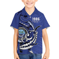 Personalized FSM 1986 Independence Day Hawaiian Shirt Polynesian Shark Tattoo Style LT9 - Polynesian Pride