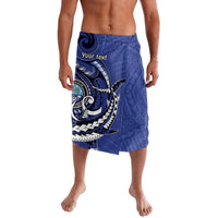 Personalized FSM 1986 Independence Day Lavalava Polynesian Shark Tattoo Style LT9 Blue - Polynesian Pride