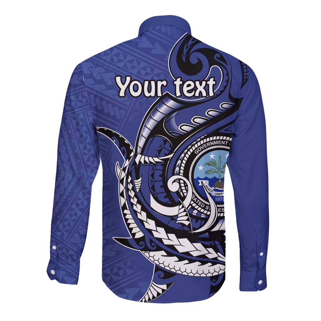 Personalized FSM 1986 Independence Day Long Sleeve Button Shirt Polynesian Shark Tattoo Style LT9 - Polynesian Pride
