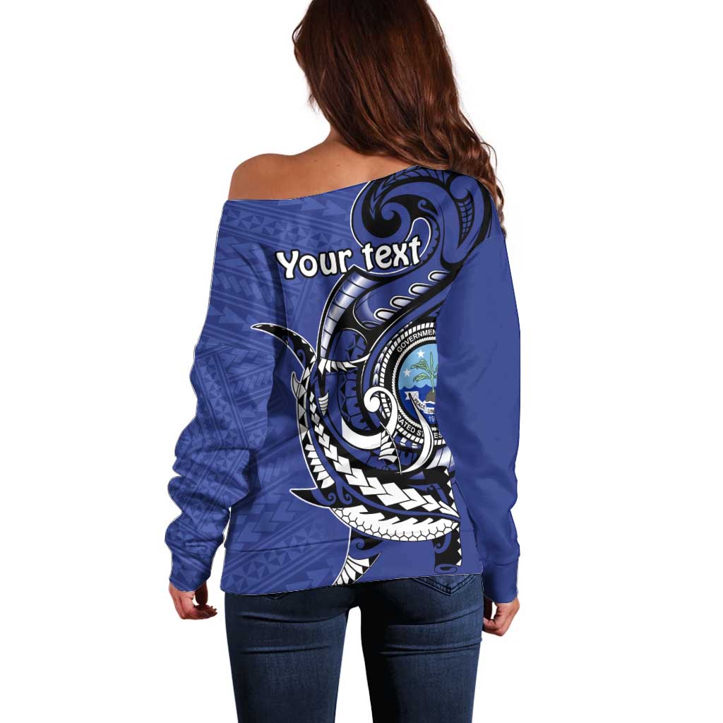 Personalized FSM 1986 Independence Day Off Shoulder Sweater Polynesian Shark Tattoo Style LT9 - Polynesian Pride