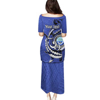 Personalized FSM 1986 Independence Day Puletasi Polynesian Shark Tattoo Style LT9 - Polynesian Pride