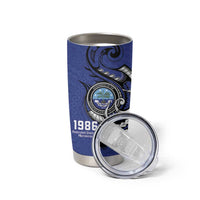 Personalized FSM 1986 Independence Day Tumbler Cup Polynesian Shark Tattoo Style LT9 - Polynesian Pride