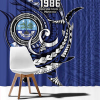 Personalized FSM 1986 Independence Day Window Curtain Polynesian Shark Tattoo Style LT9 - Polynesian Pride