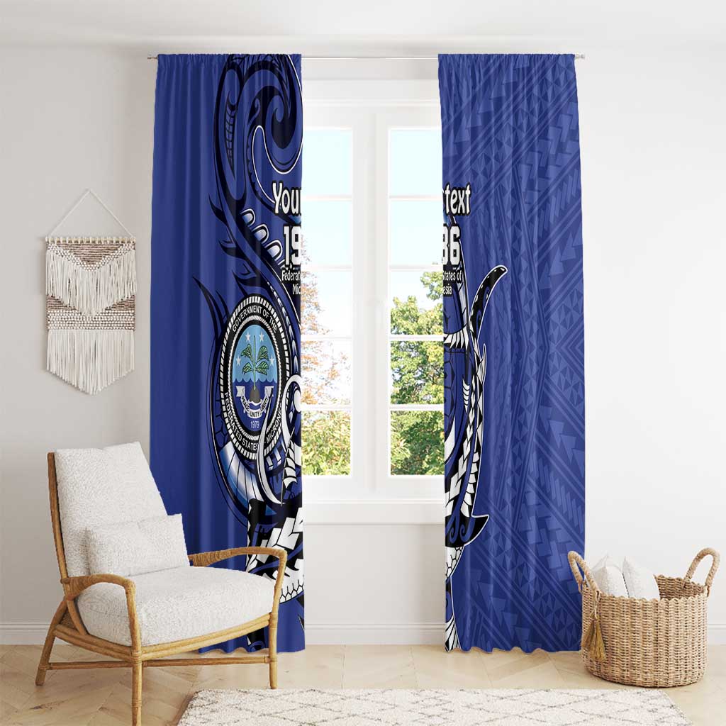 Personalized FSM 1986 Independence Day Window Curtain Polynesian Shark Tattoo Style LT9 - Polynesian Pride