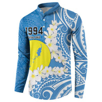 Personalized Palau 1994 Belau Rekid Button Sweatshirt Polynesian Plumeria Style LT9 - Polynesian Pride