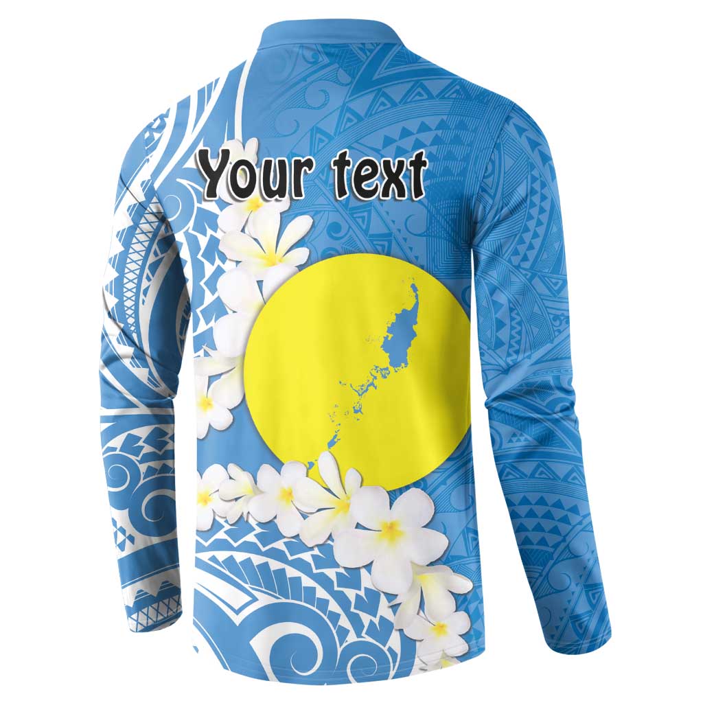 Personalized Palau 1994 Belau Rekid Button Sweatshirt Polynesian Plumeria Style LT9 - Polynesian Pride