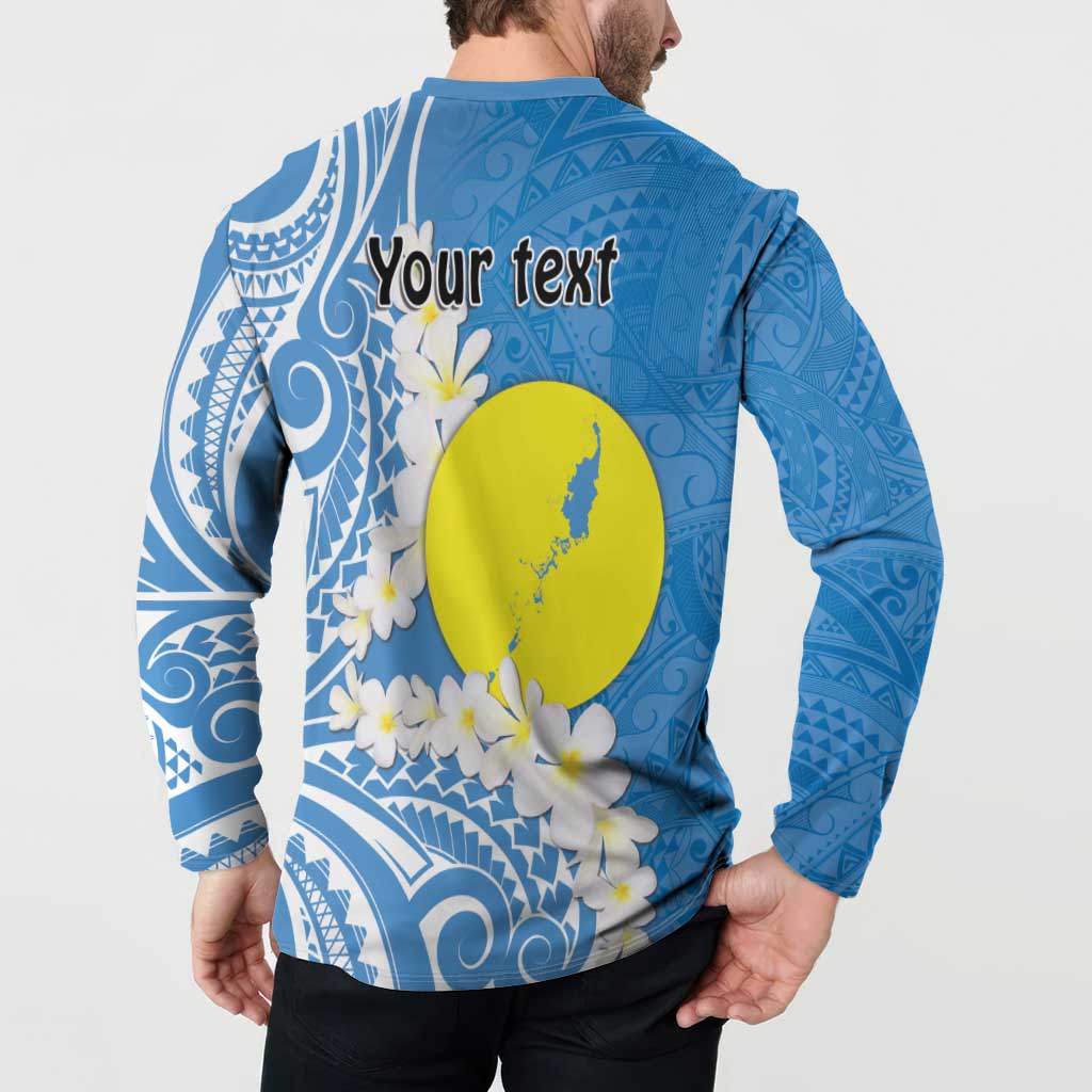 Personalized Palau 1994 Belau Rekid Button Sweatshirt Polynesian Plumeria Style LT9 - Polynesian Pride
