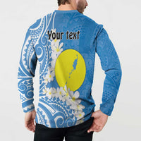 Personalized Palau 1994 Belau Rekid Button Sweatshirt Polynesian Plumeria Style LT9 - Polynesian Pride