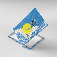 Personalized Palau 1994 Belau Rekid Canvas Wall Art Polynesian Plumeria Style LT9 With Frame Blue - Polynesian Pride