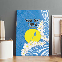 Personalized Palau 1994 Belau Rekid Canvas Wall Art Polynesian Plumeria Style LT9 - Polynesian Pride