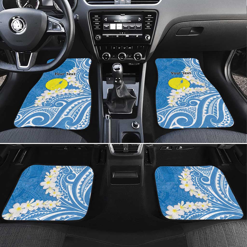 Personalized Palau 1994 Belau Rekid Car Mats Polynesian Plumeria Style LT9 Set 4pcs Blue - Polynesian Pride
