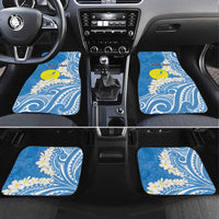 Personalized Palau 1994 Belau Rekid Car Mats Polynesian Plumeria Style LT9 Set 4pcs Blue - Polynesian Pride