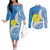 Personalized Palau 1994 Belau Rekid Couples Matching Off The Shoulder Long Sleeve Dress and Long Sleeve Button Shirt Polynesian Plumeria Style