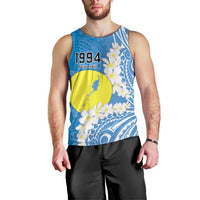 Personalized Palau 1994 Belau Rekid Men Tank Top Polynesian Plumeria Style LT9 - Polynesian Pride