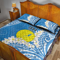 Personalized Palau 1994 Belau Rekid Quilt Bed Set Polynesian Plumeria Style LT9 - Polynesian Pride