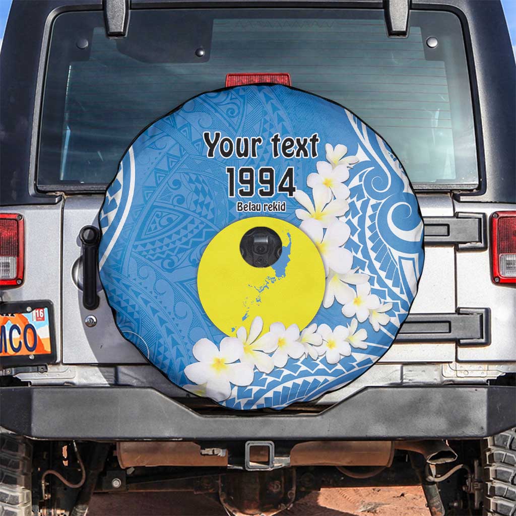 Personalized Palau 1994 Belau Rekid Spare Tire Cover Polynesian Plumeria Style