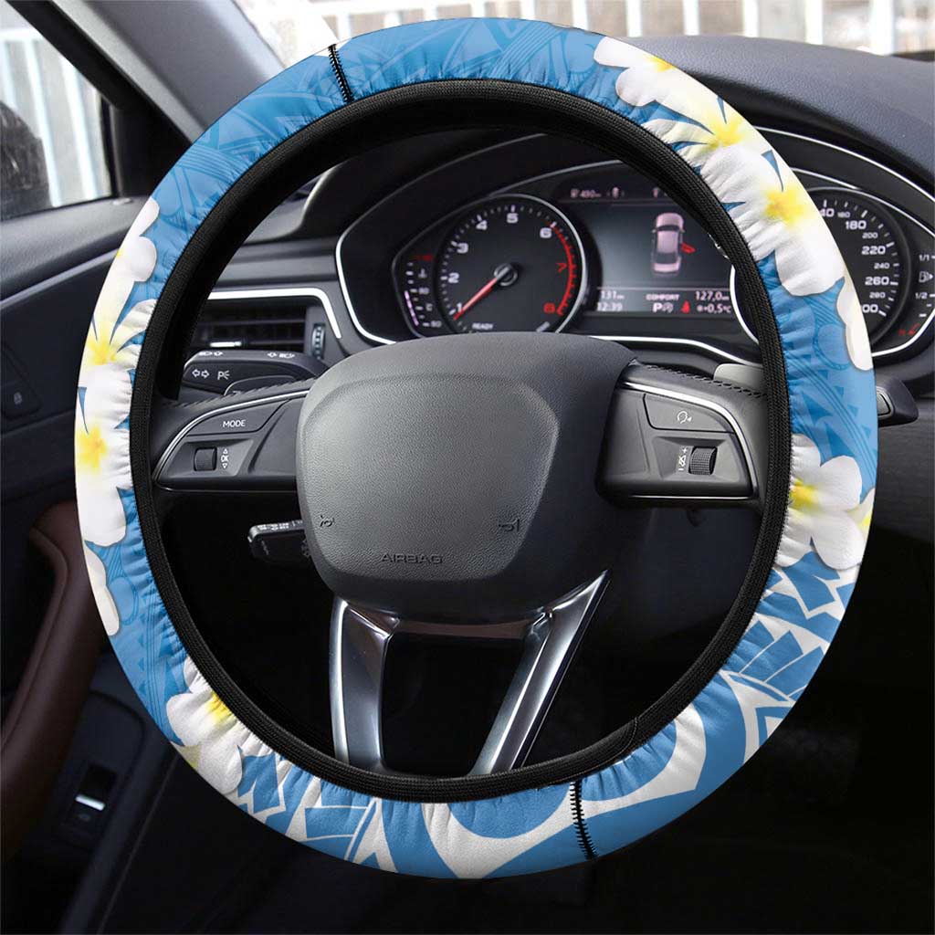 Palau 1994 Belau Rekid Steering Wheel Cover Polynesian Plumeria Style LT9 - Polynesian Pride